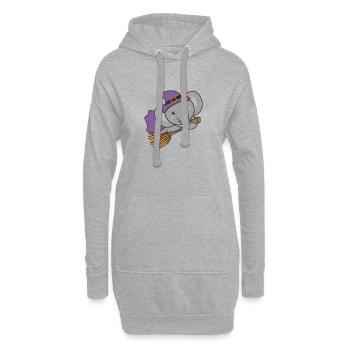 Elephant Halloween Witch Children Witches Costume - Hoodie Dress - heather grey - Front