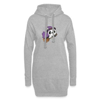 Panda Halloween Sorcière Enfants Sorcières Costume - Sweat-shirt à capuche long Femme - gris chiné - Devant