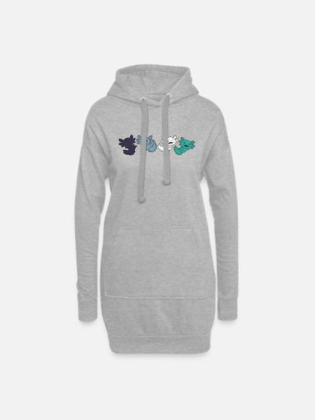 Oriented Aroace Flag Pride LGBTQ Axolotl - Hoodie-Kleid - Grau meliert