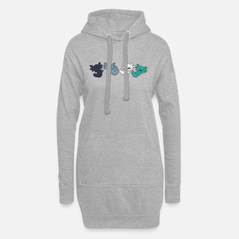 Oriented Aroace Flag Pride LGBTQ Axolotl - Hoodie-Kleid - Grau meliert