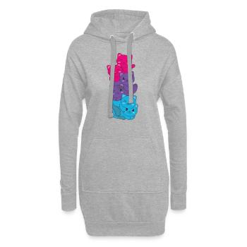 androgyn Flag Pride LGBTQ süßer Katzen Haufen - Hoodie-Kleid - Grau meliert - Vorne