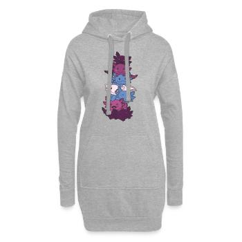 Drapeau non conforme Fierté LGBTQ Axolotl - Sweat-shirt à capuche long Femme - gris chiné - Devant