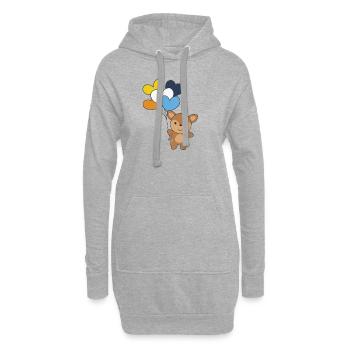 Aroace Flag Ballon Hearts Pride LGBTQ Deer - Sweat-shirt à capuche long Femme - gris chiné - Devant