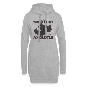 the best things in life are Axolotls süße Axololt - Hoodie Dress - heather grey - Front