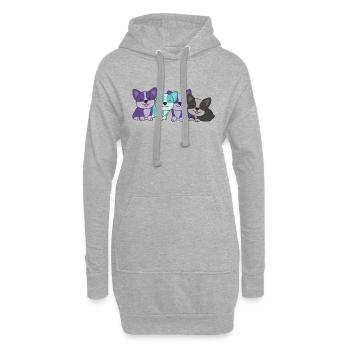 drapeau alexigenre corgi pride LGBTQ mignons chiens - Sweat-shirt à capuche long Femme - gris chiné - Devant