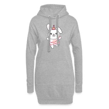 Lapin pour anniversaire un cadeau pour les enfants - Sweat-shirt à capuche long Femme - gris chiné - Devant
