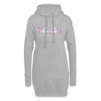 Intersexe Flag Corgi Pride LGBTQ Mignons Chiens - Sweat-shirt à capuche long Femme - gris chiné - Devant