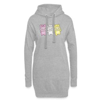 Twink Flag Pride LGBTQ Mignon Hippopotame - Sweat-shirt à capuche long Femme - gris chiné - Devant