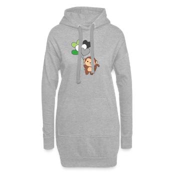 Aromantic Flagge Ballon Herzen Pride LGBTQ Affe - Hoodie-Kleid - Grau meliert - Vorne