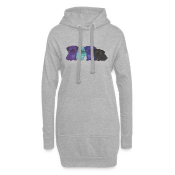 alexigender flag carlin pride LGBTQ mignons chiens - Sweat-shirt à capuche long Femme - gris chiné - Devant