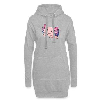 Bi Flag June Pride LGBTQ Axolotl - Hoodie-Kleid - Grau meliert - Vorne