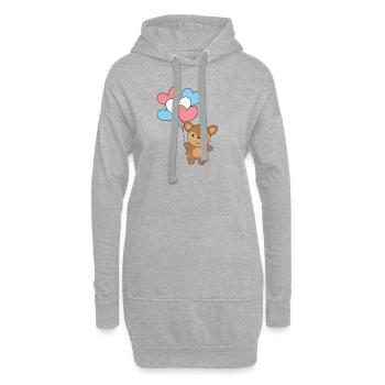 Transgender Flagge Ballon Herzen Pride LGBTQ Reh - Hoodie-Kleid - Grau meliert - Vorne