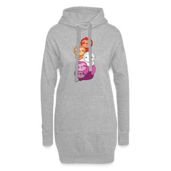 Lesbian Flag Pride LGBTQ Cute Sloth Bunch - Sweat-shirt à capuche long Femme - gris chiné - Devant