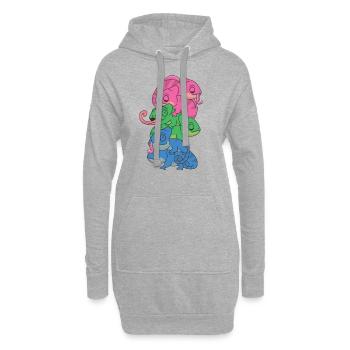 Polysexual Flag Pride LGBTQ Chameleon Bunch - Hoodie Dress - heather grey - Front