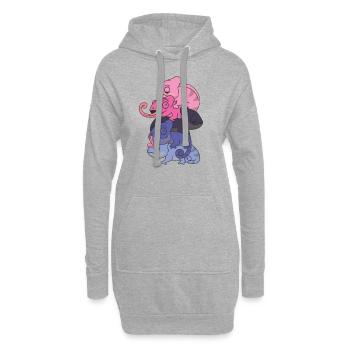 Omnisexual Flag Pride LGBTQ Chameleon Bunch - Sweat-shirt à capuche long Femme - gris chiné - Devant