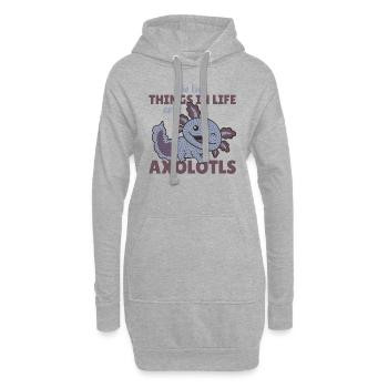 the best things in life are Axolotls süße Axololt - Hoodie Dress - heather grey - Front