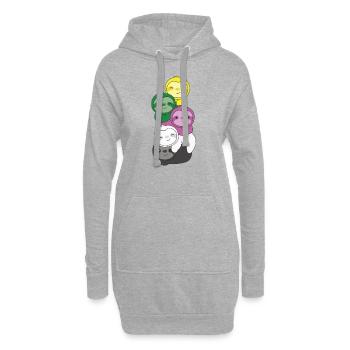 Ceterosexual Flag Pride LGBTQ Sloth Bunch - Hoodie Dress - heather grey - Front