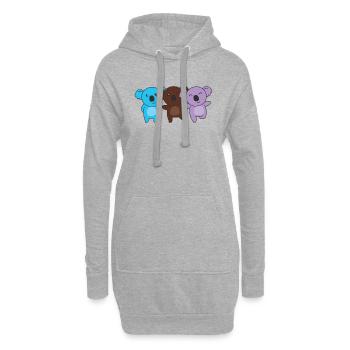 androsexual flag pride LGBTQ cute koala - Hoodie Dress - heather grey - Front