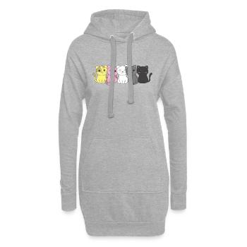 queerplatonic flag pride LGBTQ cute cat pile - Hoodie Dress - heather grey - Front