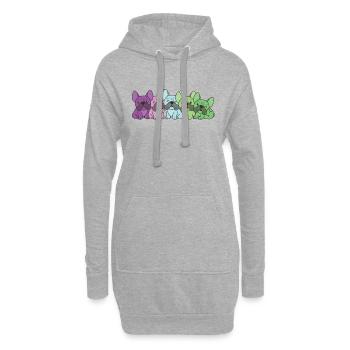 toric Flag French Bulldog Pride LGBTQ Hunde - Hoodie-Kleid - Grau meliert - Vorne