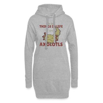 the best things in life are Axolotls süße Axololt - Hoodie Dress - heather grey - Front