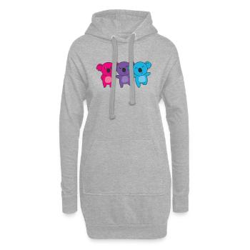androgyn Flag Pride LGBTQ süßer Koala - Hoodie-Kleid - Grau meliert - Vorne