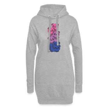 Bi Flag Pride LGBTQ Mignon Panda Bunch - Sweat-shirt à capuche long Femme - gris chiné - Devant