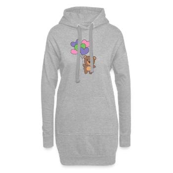 Trigender Flag Ballon Hearts Pride LGBTQ Bear - Sweat-shirt à capuche long Femme - gris chiné - Devant