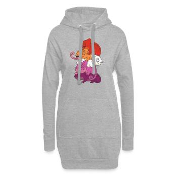 Lesbische Flagge Pride LGBTQ Chamäleon Haufen - Hoodie-Kleid - Grau meliert - Vorne