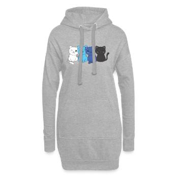 transmasc Flag Pride LGBTQ Cute Cat Bunch - Hoodie Dress - heather grey - Front