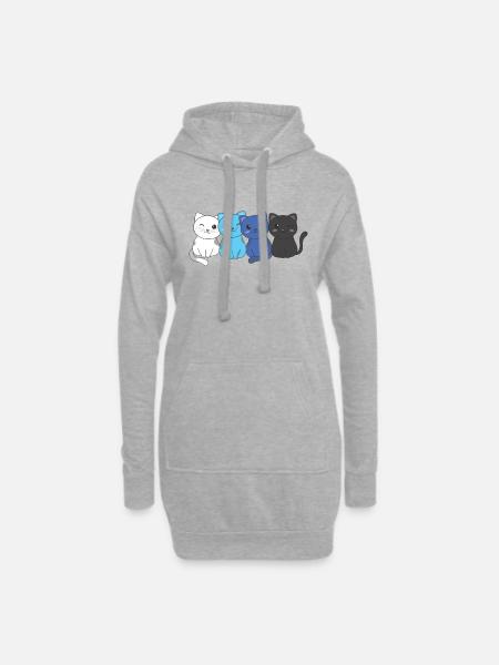 transmasc Flag Pride LGBTQ süßer Katzen Haufen - Hoodie-Kleid - Grau meliert