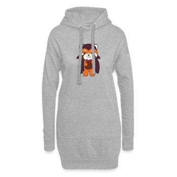 Red Panda Halloween Mignon Devil Vampire Costume - Sweat-shirt à capuche long Femme - gris chiné - Devant