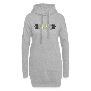 Ordre du jour Flag Non Binary Pride LGBTQ Mignon Chat - Sweat-shirt à capuche long Femme - gris chiné - Devant