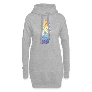 genderfaun Flag Pride LGBTQ mignon cat pile - Sweat-shirt à capuche long Femme - gris chiné - Devant