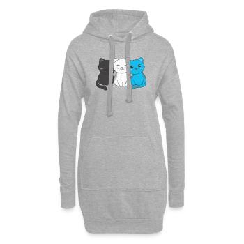 mascic flag pride LGBTQ cute cat pile - Hoodie Dress - heather grey - Front
