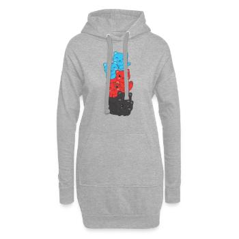 Polyamory Flag cat Pride LGBTQ süße Katze - Hoodie-Kleid - Grau meliert - Vorne