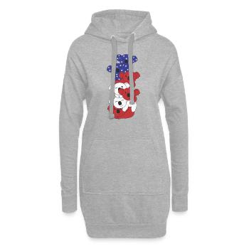 Koala pour le quatrième juillet Drapeau des États-Unis Koalas - Sweat-shirt à capuche long Femme - gris chiné - Devant