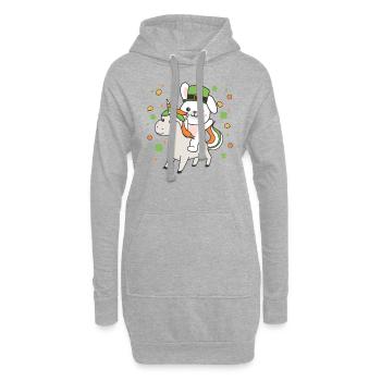 Lapin avec licorne Saint-Patrick Irlande Chance - Sweat-shirt à capuche long Femme - gris chiné - Devant