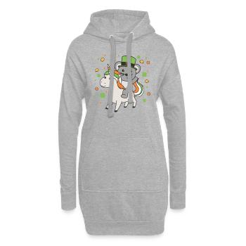 Souris avec licorne Saint-Patrick Irlande Bonheur - Sweat-shirt à capuche long Femme - gris chiné - Devant