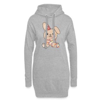 Lapin pour anniversaire un cadeau pour les enfants - Sweat-shirt à capuche long Femme - gris chiné - Devant