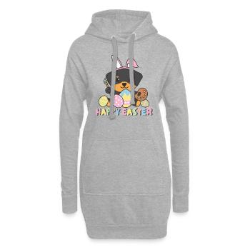 happy easter sweet rottweiler Easter dogs - Hoodie Dress - heather grey - Front