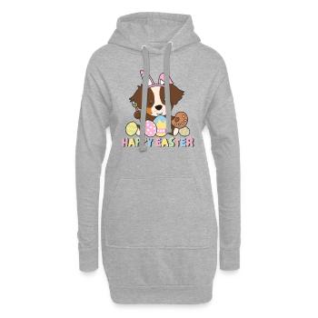 Happy Easter Sweet Australian Shepherd Easter With - Hoodie Dress - heather grey - Front