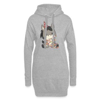 Esel zum Geburtstag für Kinder ein Geschenk - Hoodie-Kleid - Grau meliert - Vorne
