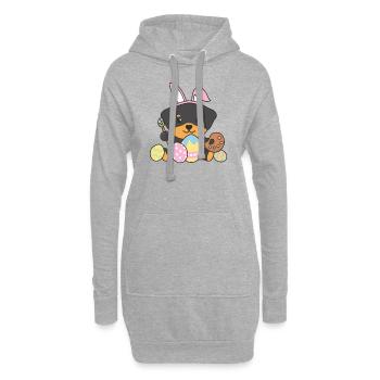 happy easter sweet rottweiler Easter dogs - Hoodie Dress - heather grey - Front