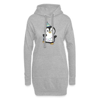 Pingouin pour anniversaire pour les enfants un cadeau - Sweat-shirt à capuche long Femme - gris chiné - Devant