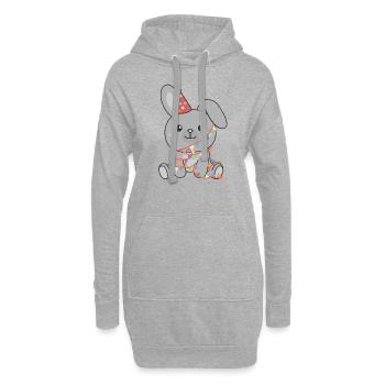 Lapin pour anniversaire un cadeau pour les enfants - Sweat-shirt à capuche long Femme - gris chiné - Devant