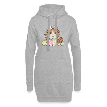 joyeuses Pâques cochon d’Inde douce Pâques - Sweat-shirt à capuche long Femme - gris chiné - Devant