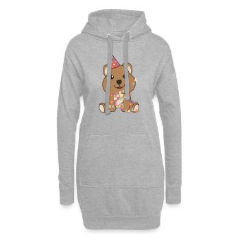 Quokka, un cadeau d’anniversaire pour les enfants - Sweat-shirt à capuche long Femme - gris chiné - Devant