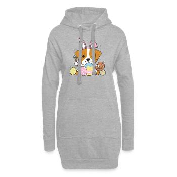 happy easter cute jack rusll Easter dogs - Hoodie Dress - heather grey - Front