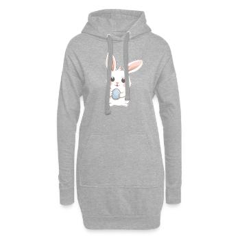 joyeuse Pâques lapin doux Pâques avec œufs de Pâques - Sweat-shirt à capuche long Femme - gris chiné - Devant